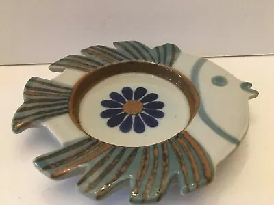 Vtg Signed El Palomar Pottery Oval Serving Dish Platter Green Fish Tonala Mexico • $12