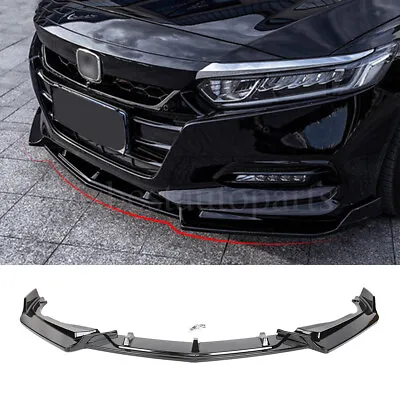 $41.99 • Buy Glossy Black Front Bumper Lip Spoiler Splitter Protection For Honda Accord 18-20