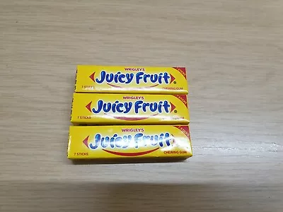 3 X WRIGLEY'S JUICY FRUIT CHEWING GUM. 3 X 7 Stick Pack FREE POSTAGE £9.99 • £9.99