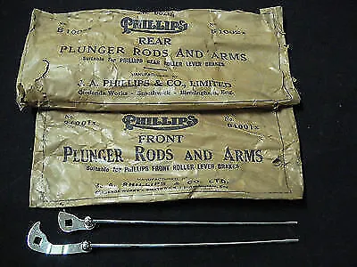RARE Vintage PHILLIPS Bicycle Handlebar Plunger Rods And Arms (1 Pair) NOS 1950s • $66.48