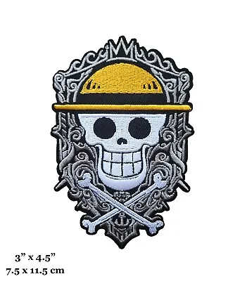 One Piece Anime Monkey D Luffy Skull Hat Logo Embroidered Iron On Patch • $4.99