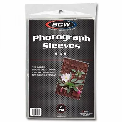 100 BCW Photo Protection Sleeves 2 Mil Thin 6x9 New Pack Of 100 Acid Free Bags  • $9.96