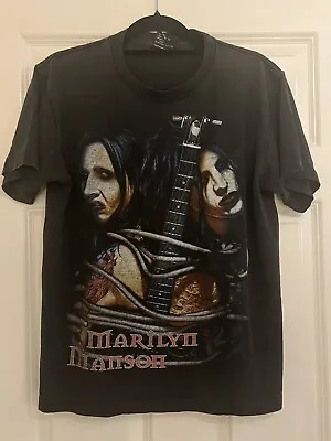 Marilyn Manson * Vintage T-Shirt * Black Graphics Cotton * Medium M • £9.99