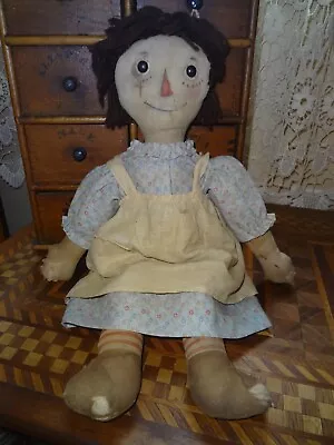 Antique P.F. Volland Raggedy Ann Doll 15   W/  Patent Stamp & Heart • $149