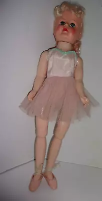 Vintage 1950s Ballerina Doll Jointed Walking Pink Hair 18  • $29.98