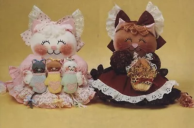 Vtg Stuffed Animal Cat Pattern Mrs Kitty Kittens Mittens 12 In Soft Sculpture • $7.99