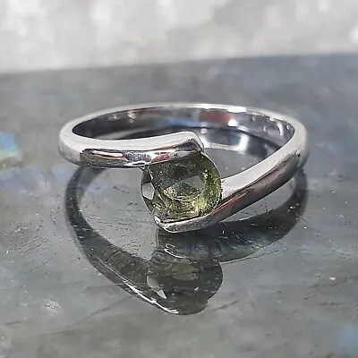 925 Sterling Silver Natural Czech Moldavite Ring Handmade Oval Gemstone Jewelry • $30