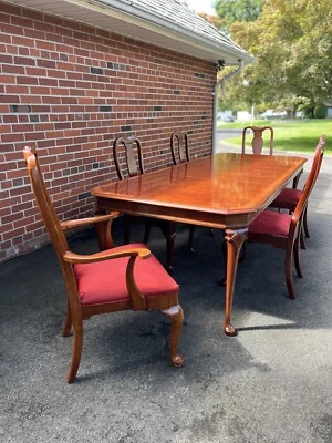 $999 • Buy Vintage Pennsylvania House Solid Cherry Dining Table W/6 Chairs & 2extra Leaves