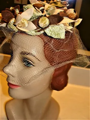 Vintage 1960s Fascinator Hat-MR. JOHN - CAPRICE - NEW YORK PARIS   #780-ON SALE • $19.95