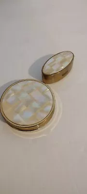 Set Of 2 Vintage Max Factor Mother Of Pearl Makeup Compact And Lipstick Tube... • $26