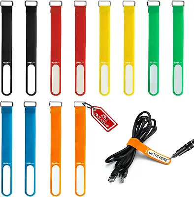 30PCS Coloured Cable Ties Reusable With Writable Label And Stainless Steel HASA • £19.13