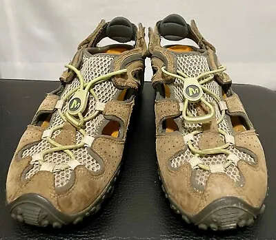 Merrell Chameleon Web Arc Tan/Lime Hiking Water Shoes Sandals Women's Size 7.5 • $15.95