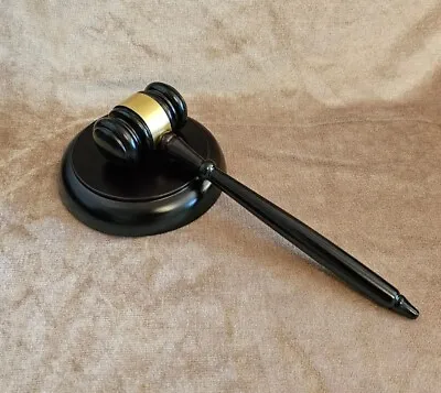 Wooden Mahogany Gavel And Soundboard Block Hammer Judges Judge Auctioneer • £12