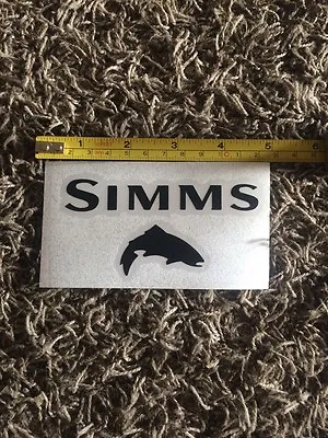 Simms Black Trout With Words Fly Fishing Sticker Decal 5  • $4.25