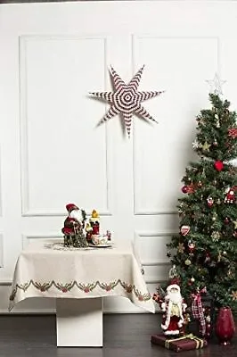 Linen Christmas Pattern Tablecloth 140 Cm * 140 Cm • £19.99