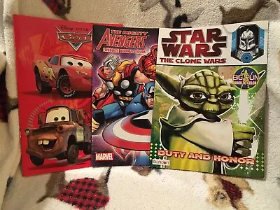 The Mighty Avengers Star Wars Clone Wars Pixar Cars Coloring & Activity Books 3 • $8.99