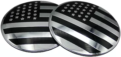 2 PACK Aluminum American Flag Decal Sticker Emblem DOME SHAPE Black/Silver 2.20  • $6.75