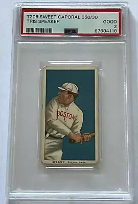 1909-11 T206 Sweet Caporal 350/30 Tris Speaker PSA 2 Newly Graded • $1299.99