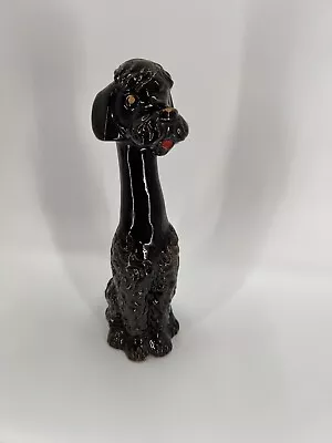 Vintage RARE Chalkware Brown Poodle Dog Figurine Made In Japan 12.75 H X 4 B • $15