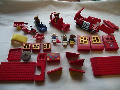 Fabuland Mix Animals Vehicles Roof Windows Door Plus Red Thick Vintage Lego Base • £25