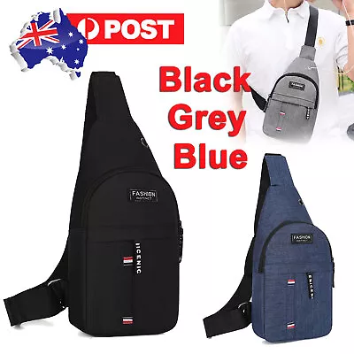 $13.99 • Buy Men Male Chest Bag Shoulder Backpack Sling Crossbody Satchel Travel USB Port AU