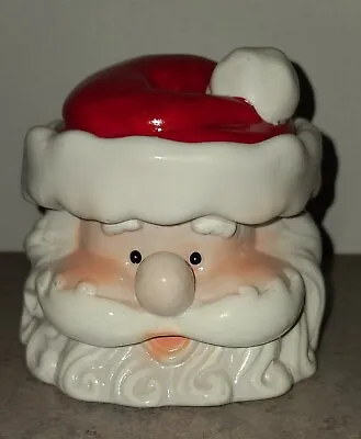 Vintage Ceramic Santa Claus Cookie Or Candy Jar Small 6 Tall Christmas • $10