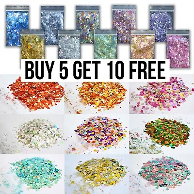 Festival Glitter Chunky Mixed Face Eye Body Hair Nail Cosmetic BUY 5 GET 10 FREE • £4.99