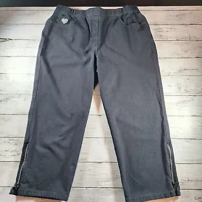 Dream Jeannes By Quacker Factory Pants Womens Size L Short Capri Black Jean • $13