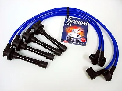 Vms 92-95 Civic D15 D16 Sohc 10.2mm Spark Wires & Ngk Iridium Ix Plugs Set Blue • $69.88