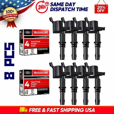 8PC OEM Motorcraft DG511 Ignition Coil & Spark Plug SP546 For Ford F150 Lincoln • $300