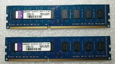Kingston PC3-10600U 1333Mhz DDR3 8GB 2x4GB RAM Memory Desktop Pc 240pin 1.5v • £12