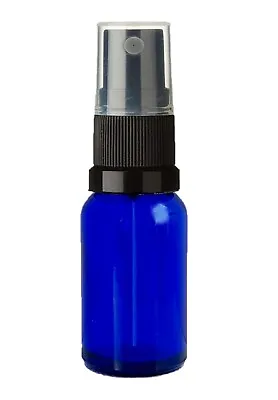 Blue Glass Bottle With Black Mist Spray Atomizer Pump 10ml-100ml Wholesale Bulk • £1.79