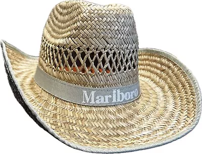 Marlboro Cigarettes Advertising Straw Cowboy Hat Vintage Tobbaciana New NWOT • $19.59