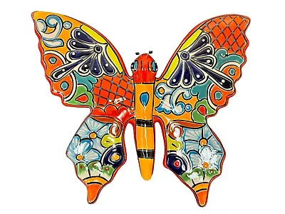 Talavera Butterfly XL Folk Art Mexican Pottery Wall Art Home Decor 14.5  • $99