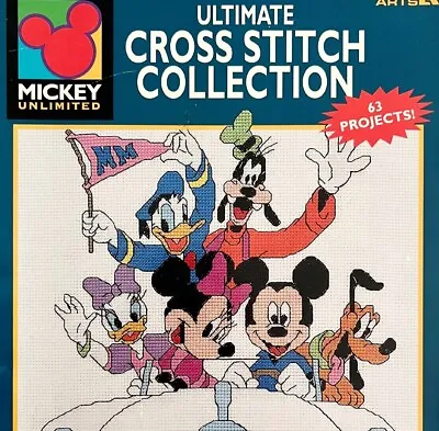 Disney Mickey Unlimited 1st Ed Cross Stitch Collection 63 Patterns 1998 BKBX5 • $21.99