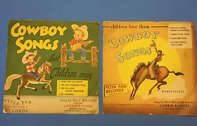 2 Vintage Peter Pan Records Cowboy Songs - 78 RPM Children's Songs • $16