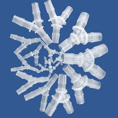 Plastic Y Piece Pipe Hose Connector Barbed Joiner Tubing Splitter 3 Way Reducer • £2.48