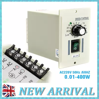 AC 220V To DC 180V Knob Motor Speed Variable Control Controller For 0-400W Motor • £23.94