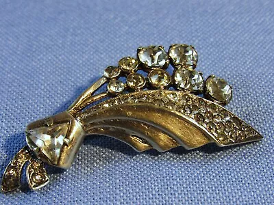 Vintage 40’s Eisenberg Original Sterling Silver Clear Rhinestones Pin Brooch • $95