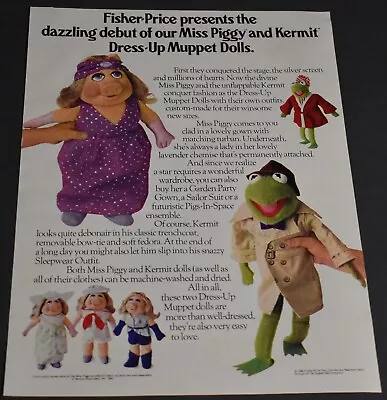 1981 Print Ad Kermit Miss Piggy Muppet Dolls Fisher Price Stuffed Animal Art Toy • $17.98