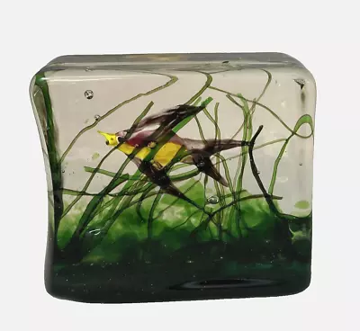 Cenedese Murano Art Glass Aquarium Block Paperweight....1950! • $275