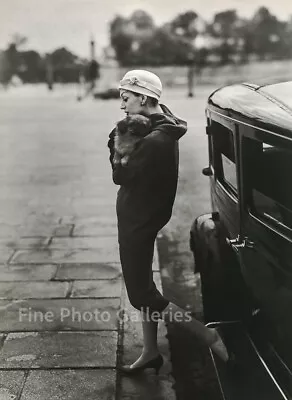 $186.32 • Buy 1955 Vintage RICHARD AVEDON Paris Female Fashion DOVIMA W Dog Duotone Photo Art