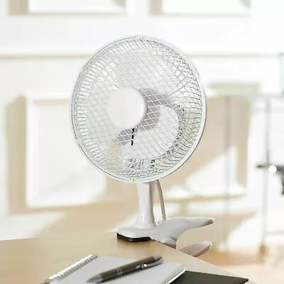 New 6 Inch Clip On Fan 2 Speeds Quiet Portable Air Cooling Small 6  Clip Fan • £11.99