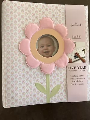 Hallmark Pink Garden Baby Girl Five Year Scrapbook Album Memory Book 9  X 10.5  • $26.97