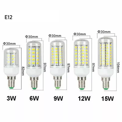 LED Corn Light Bulbs E12 E27 G9 GU10 Screw Base White Lamp 6W 12W 15W 110V 120V • $2.50