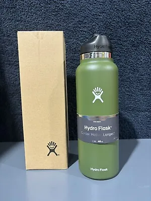 Hydro Flask Olive 40oz Wide Mouth With 2 Flex Straws FREE SHIPPING • $30