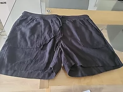 Ladies Black Linen Shorts Plus Size 18 By  M & S Exc Holiday/summer . • £6.50