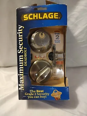 🔥 Schlage Deadbolt Maximum Security B360N V4 609 Brushed Antique Brass Open Box • £14.46