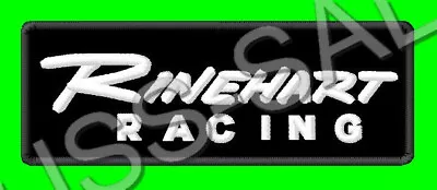 -----RINEHART RACING EMBROIDERED PATCH-----IRON/SEW ON~4 X 1-1/2  HARLEY EXHAUST • $12
