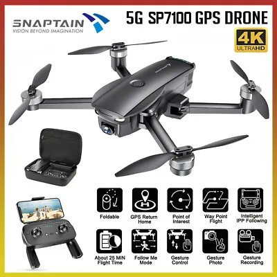 Snaptain 5G WIFI FPV GPS With 4K HD Camera Foldable RC Quadcopter Profesional • $50.29